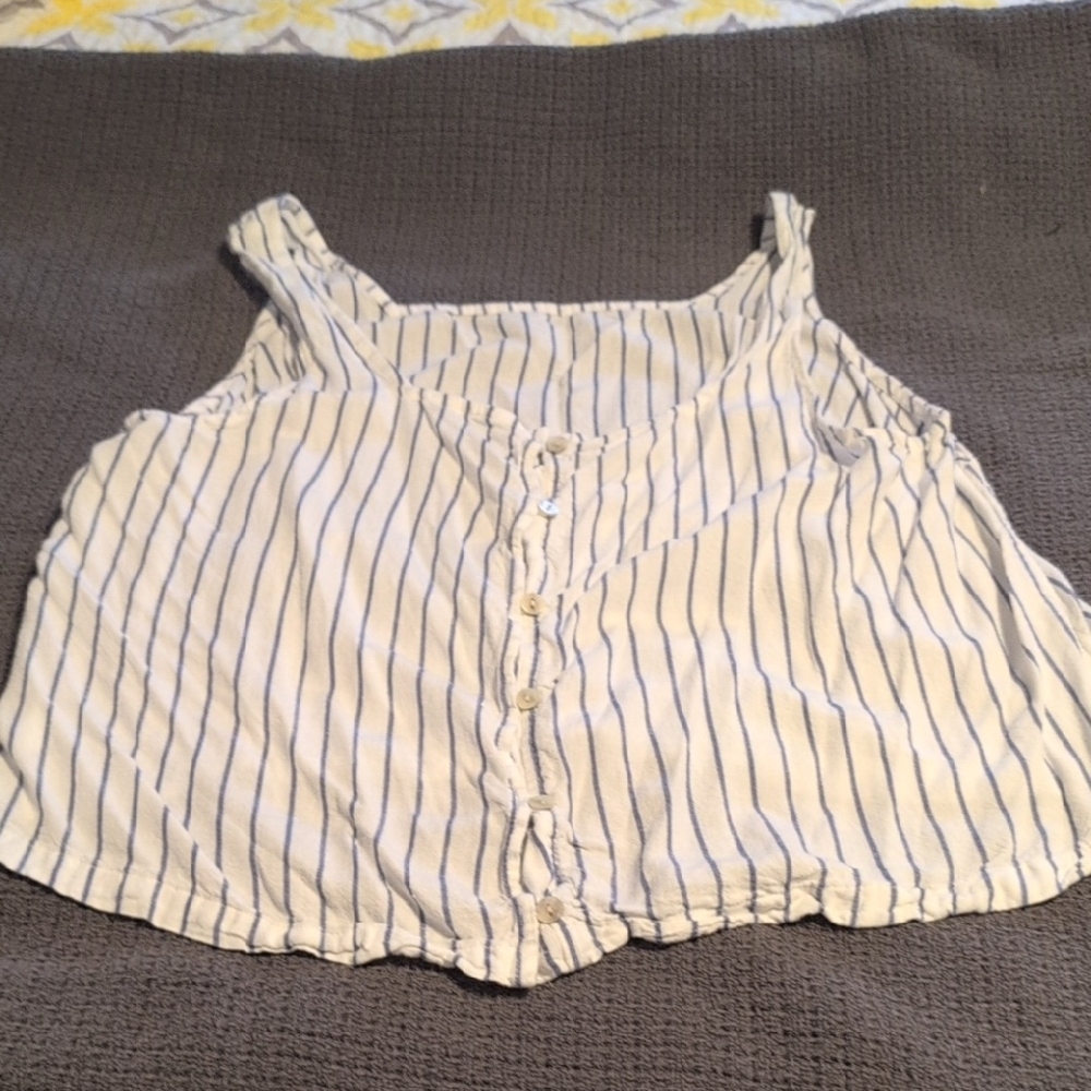 Striped Button-Up Tank Top